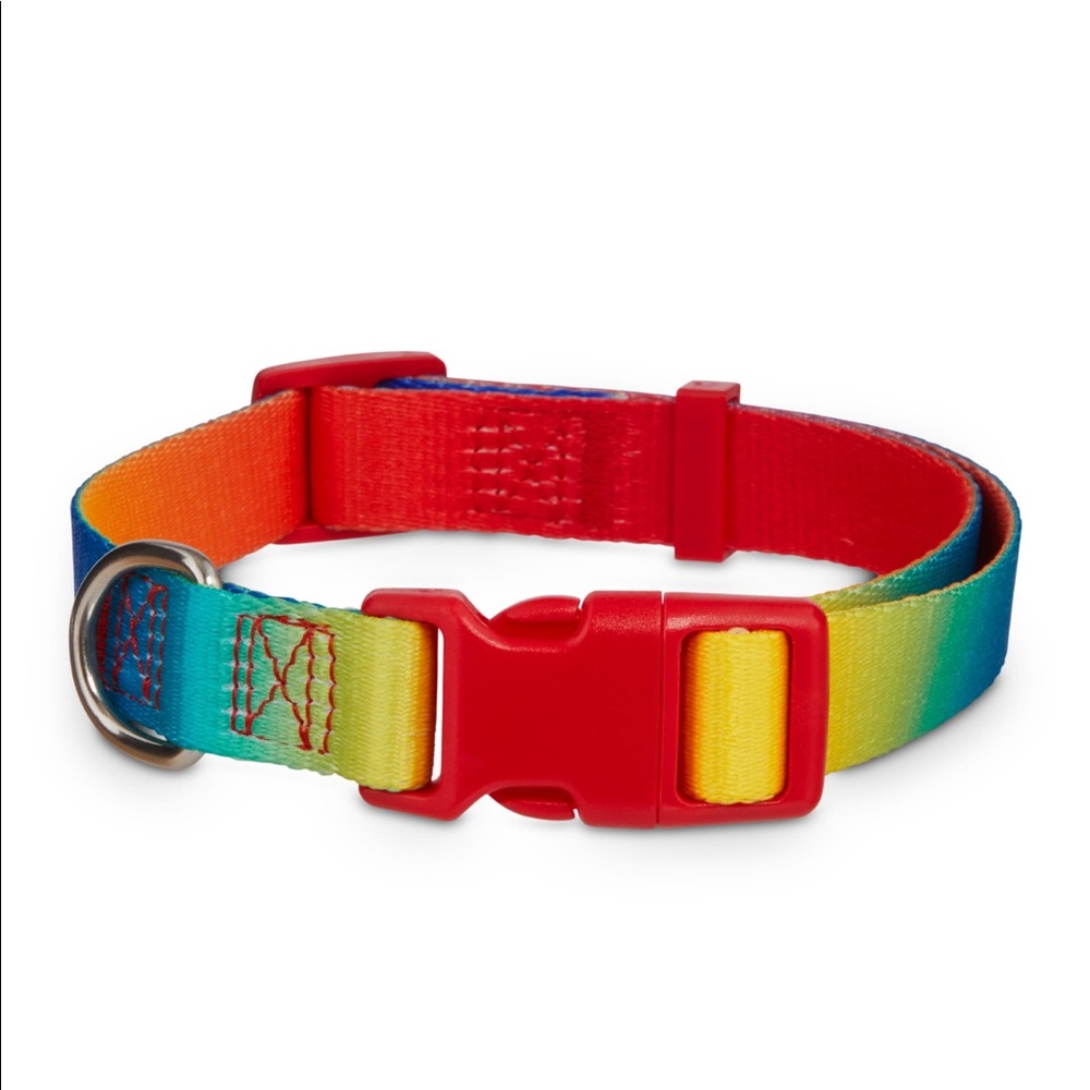NEW Good2Go rainbow color Dog Collar, M, 14-18”